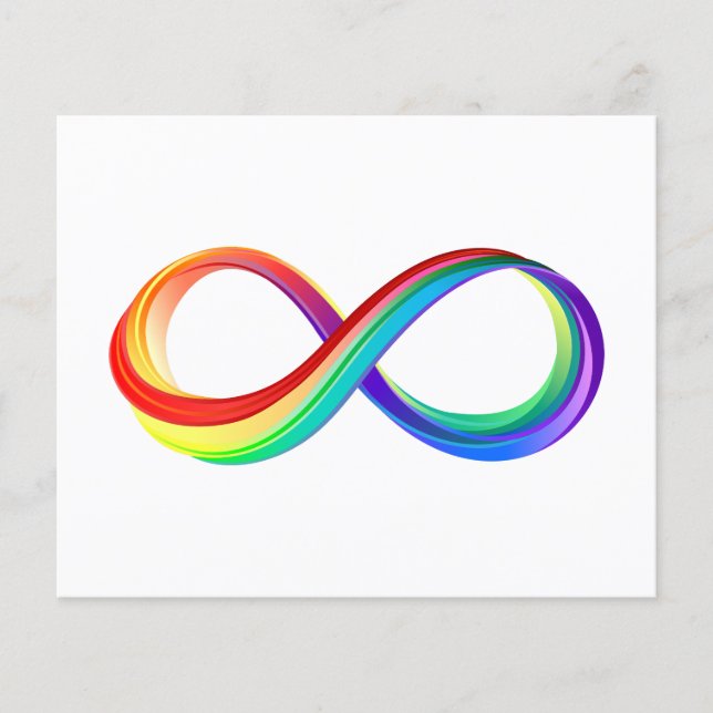 Lámina Símbolo infinito arcoiris en capas (Anverso)