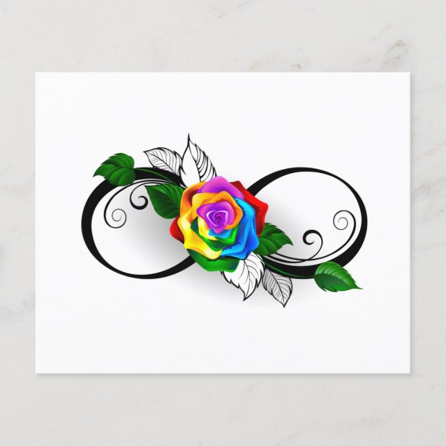 Lámina Símbolo infinito con Rosa arcoiris (Anverso)