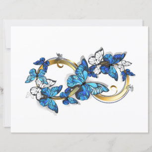 Lámina Símbolo infinito de mariposas Morpho azules