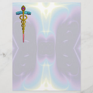 LÁMINA SÍMBOLO MÉDICO CADUCEO DE ORO