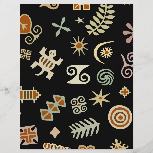 Lámina Símbolos Adinkra africanos (Anverso)