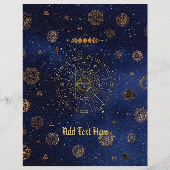 Lámina Símbolos mágicos de protección Mandala Pagan Bruja (Anverso)