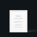 Lámina Simple boda de presupuesto blanco negro salva la f<br><div class="desc">Elegante boda ahorrará la fecha con un diseño sencillo y clásico con fuentes serif tradicionales y un borde alrededor de los detalles del evento.</div>