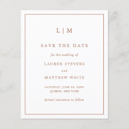 Lámina Simple boda de presupuesto de Terracota Guardar la