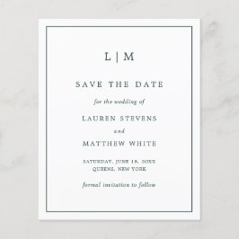 Lámina Simple boda de presupuesto verde forestal salva la