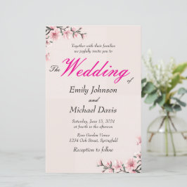 Lámina simple boda japonés de flores de cerezo