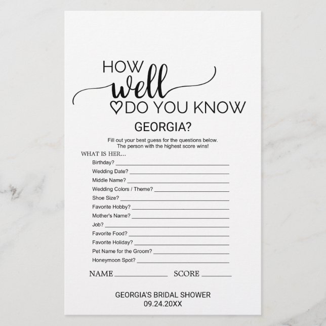 Lámina Simple caligrafía negra lo que hay en tu juego de  (Anverso)