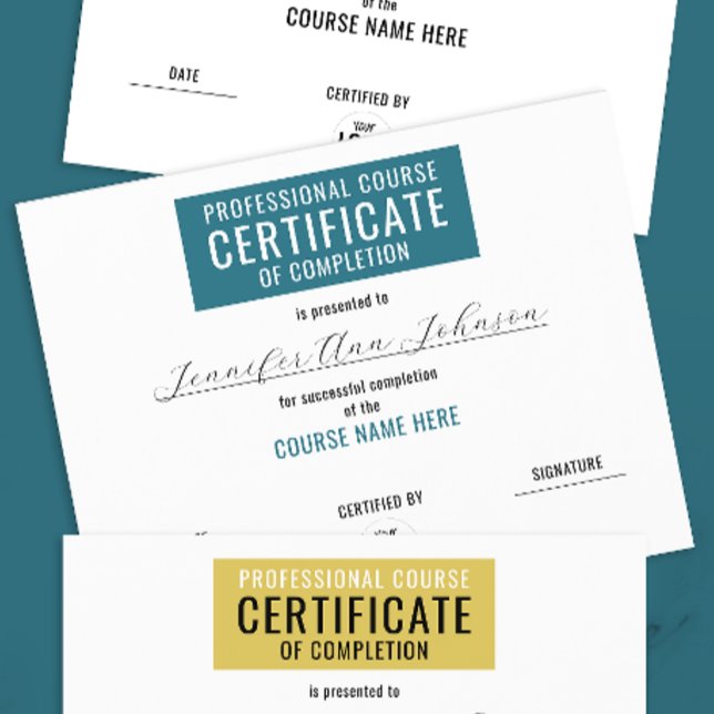 Lámina Simple Certificado Azul De Logro De Finalización (Subido por el creador)