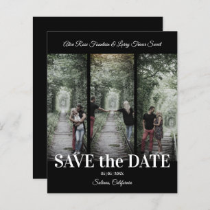 Lámina Simple Classic 3 Photos Collage Engaged Couple