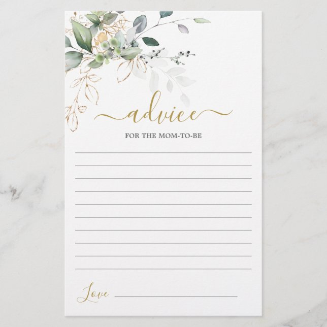 Lámina Simple consejo de vegetación para que la madre sea (Anverso)