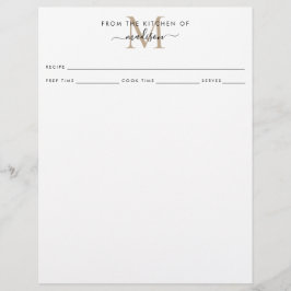 Lámina Simple desde la receta del monograma de cocina de 