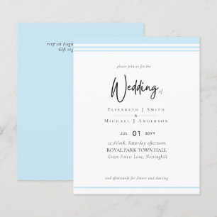 Lámina Simple Elegance Aqua Blue Modern Budget Wedding