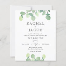 Simple Eucalyptus Watercolor Greenery Boda Invi