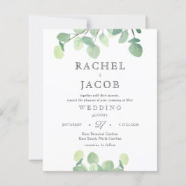 Lámina Simple Eucalyptus Watercolor Greenery Boda Invi