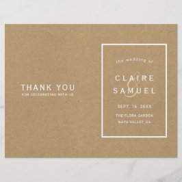Lámina Simple Faux Rustic Kraft Wedding Program