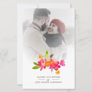 Lámina Simple Floral Garland Romantic Photo Wedding