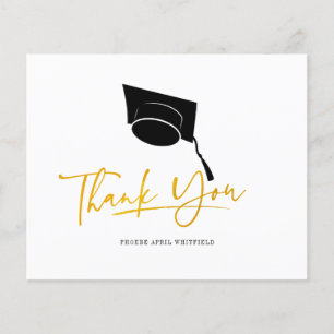 Lámina Simple Graduación Cap Tassel Gold Gracias