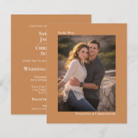 Simple invitación a Bodas de Golden Tan BUDGET