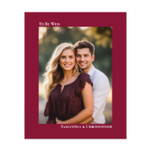 Simple Invitación de Boda con Foto en Rojo Arándan