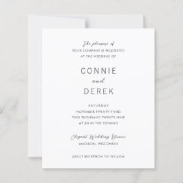 Lámina Simple Modern Budget Wedding Invitation