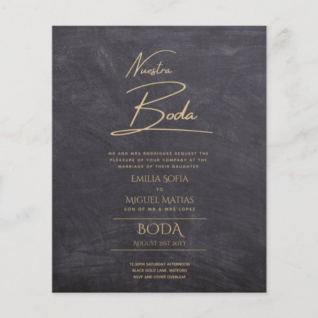 Lámina Simple Nuestra BODA Boda Español Sólo Texto Inv (Anverso)