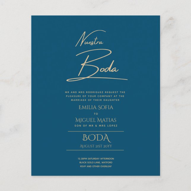 Lámina Simple Nuestra BODA Boda Español Sólo Texto Inv (Anverso)
