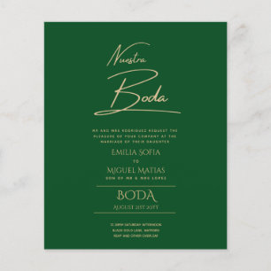 Lámina Simple Nuestra BODA Invitación de Boda en Español 