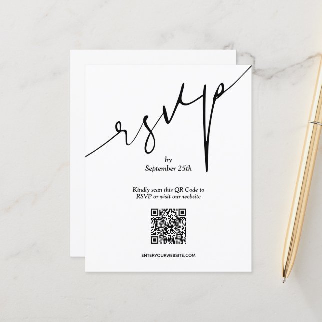 Lámina Simple QR Code Wedding LARGE Enclosure Card (Anverso/Reverso In Situ)