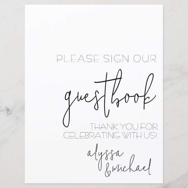 Lámina Simple Quaint Simple Guest Book (Anverso)