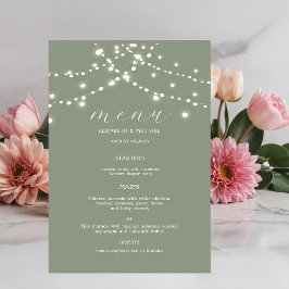 Lámina Simple String Lights Sage Green 