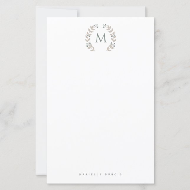 Lámina Simple Styled Monogram stationary (Anverso)