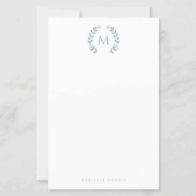 Lámina Simple Styled Monogram stationary (Anverso)