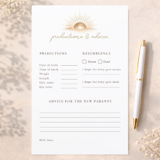 Lámina Simple Sun Baby Shower Game Predictions & Advice