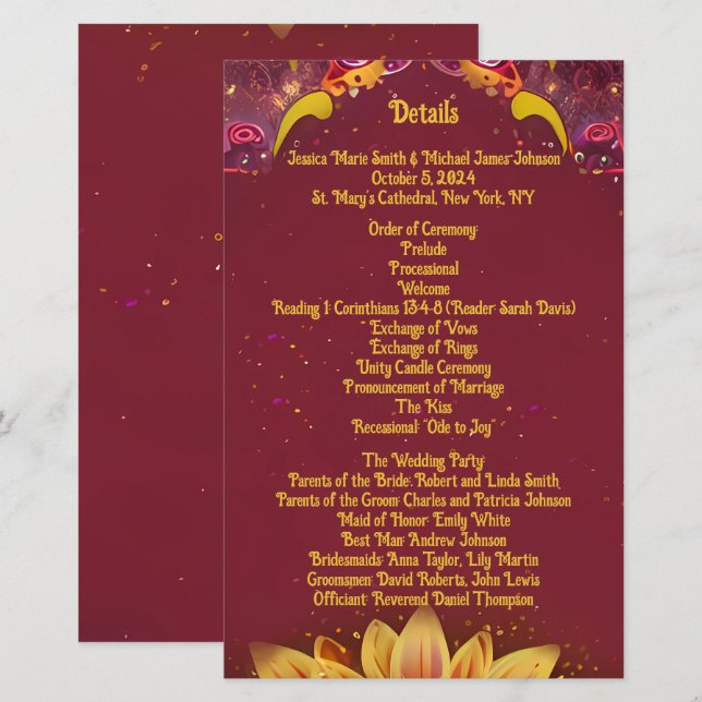 Lámina Sinfonía floral: Colección de elegancia Boda (Anverso / Reverso)