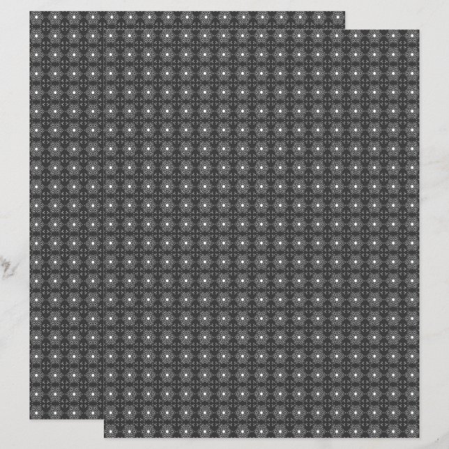 Lámina Single B&W Med. TIle 2-Sided Scrapbook Paper Page (Anverso / Reverso)