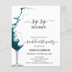 Lámina Sip Sip Hooray Bachelorette Party Wine