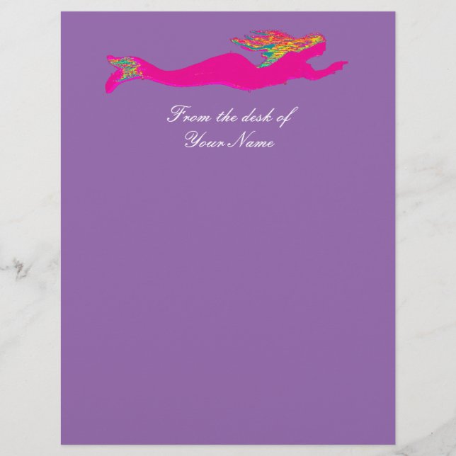 Lámina sirena roja personalizada (Anverso)