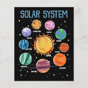 Lámina Sistema solar planetas ciencia espacio niños Chica