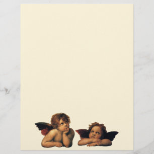 Lámina Sistine Madonna, detalles de Angels de Raphael San
