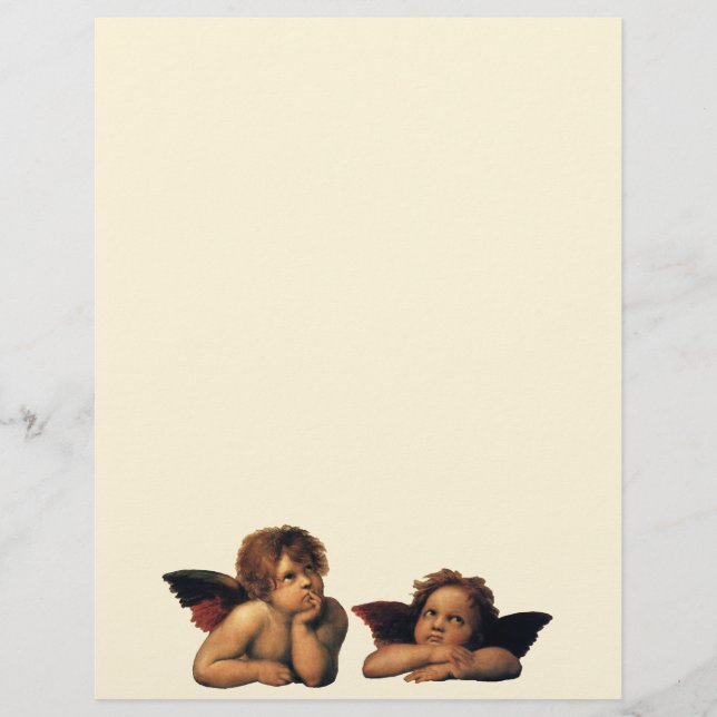 Lámina Sistine Madonna, detalles de Angels de Raphael San (Anverso)