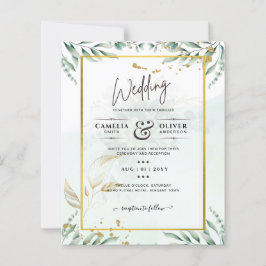 Lámina Sitio web de invitaciones a bodas de verde RSVP QR