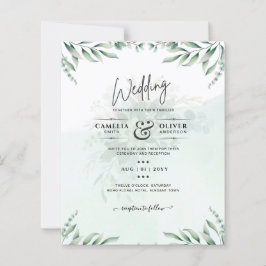 Lámina Sitio web de invitaciones a bodas de verde RSVP QR