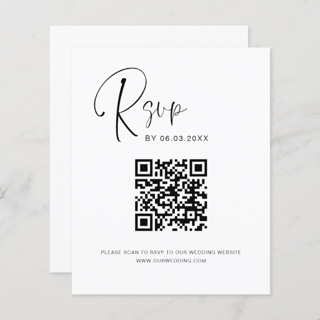 Lámina Sitio web del Boda de código QR de presupuesto RSV (Anverso / Reverso)