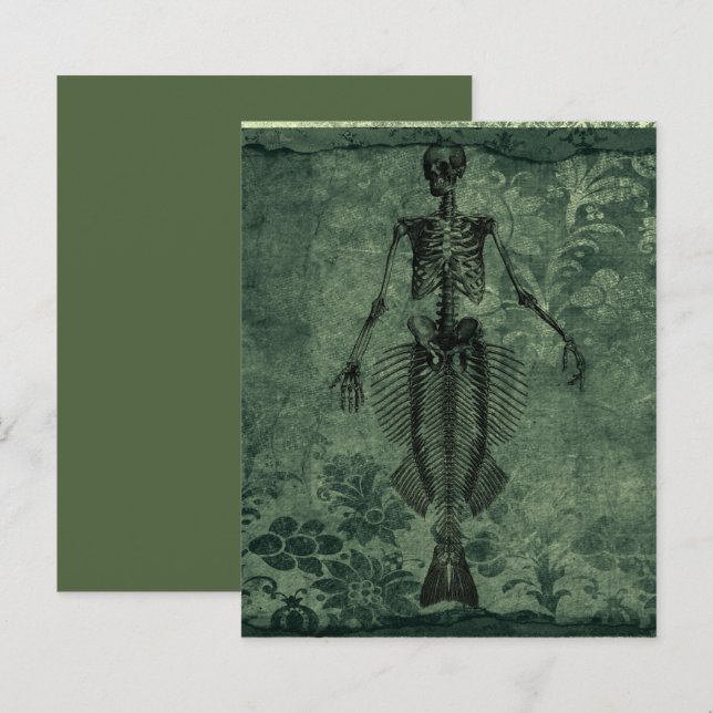 Lámina Skelton Mermaid Scrapbook Paper (Anverso / Reverso)