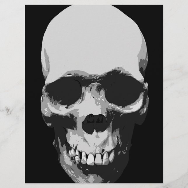 Lámina Skull Black & White Pop Art (Anverso)
