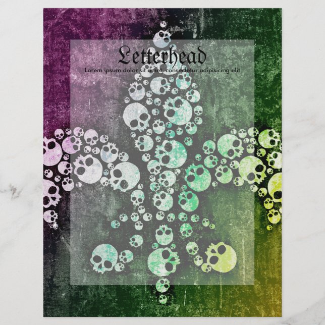 Lámina Skull Fleur De Lis (Anverso)