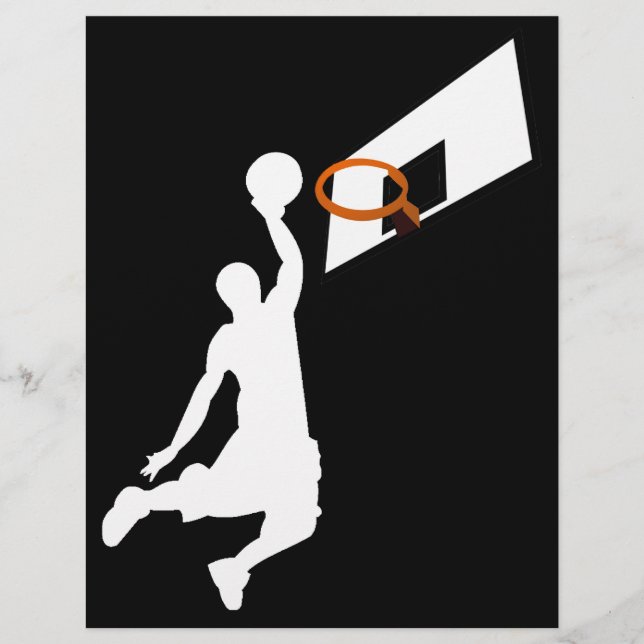 Lámina Slam Dunk Basketball Player - Silhouette blanca (Anverso)