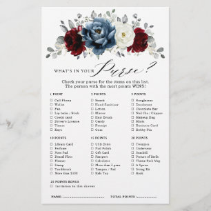 Lámina Slate Blue Burgundy White Ivory Shower Game