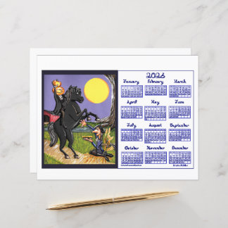 Lámina Sleepy Hollowing Inspired 2026 Calendar Paper 