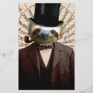 Lámina Sloth Man Victorian Steampunk Antropomorfo